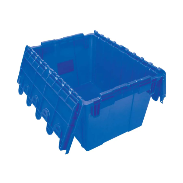 Flip Top Container - Plastic - 21-2/3" x 15-1/2" x 12-1/2" - 1.8 cu ft - Blue