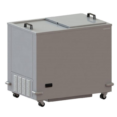Silver King SKFMW34-ELUS3 Adjustable Temperature Control Insulated Side-To-Side Sliding Lids 34"W Mobile Freezer/Meat Well