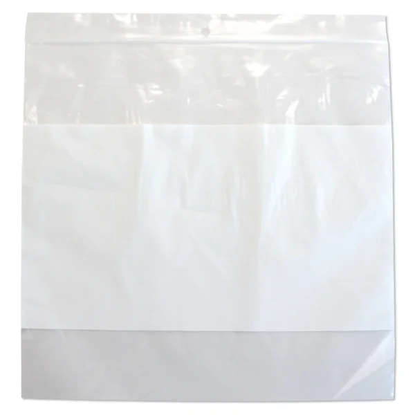 Reclosable Poly Bags with White Block - 8" x 8" - 2 mil