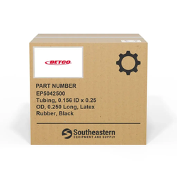 Betco - EP5042500 - Tubing, 0.156 ID x 0.25 OD, 0.250 Long, Latex Rubber, Black