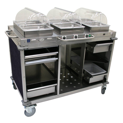 Cadco CBC-HHH-L4 MobileServ® Mobile Hot Buffet Cart (3) Hot Full Size Buffet Servers