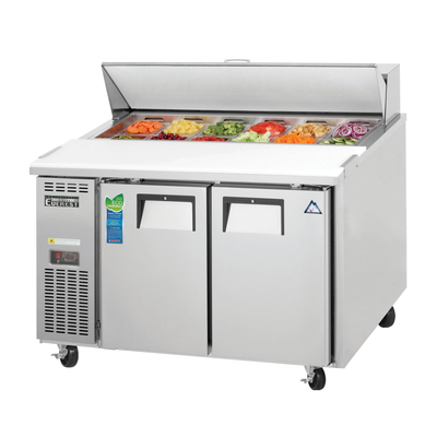 Everest EPR2 47.5-Inch Two-Door Side Mount Sandwich Prep Table, 13-Cubic Feet, NSF
