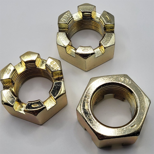 9/16" - 18 SLOTTED HEX NUT SAE J995 GR 5 ZINC YELLOW