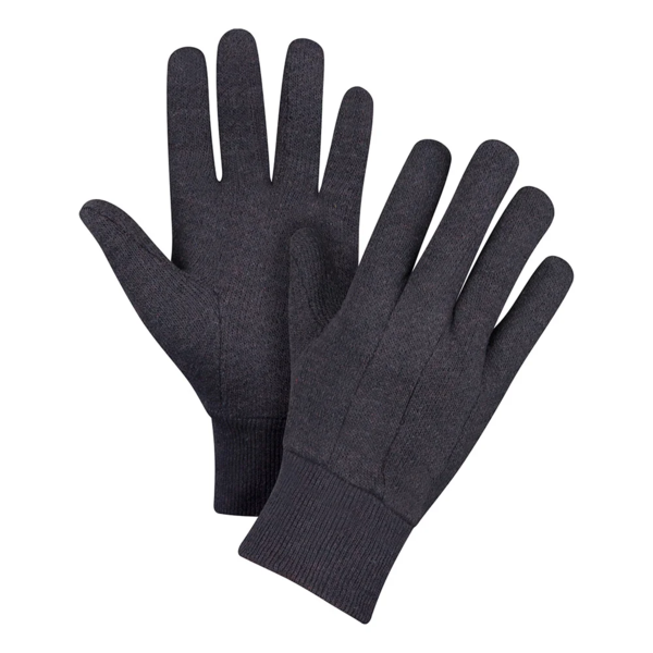Jersey Gloves - Polyester/Cotton - Knit Wrist - Unlined - Brown - Large