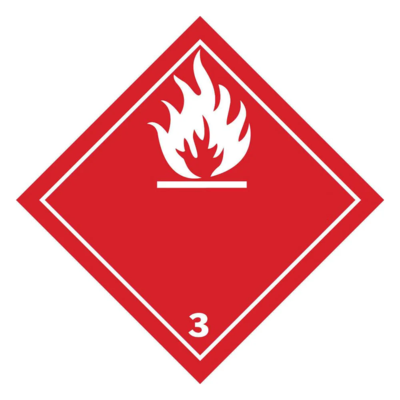 Flammable Liquids Placard - 10-3/4" x 10-3/4" - Vinyl Adhesive - Class 3