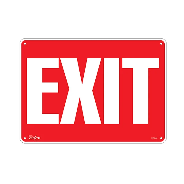 Exit Sign - 14" x 10" - Plastic - English