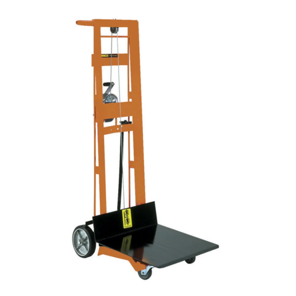 Platform Stacker - Winch - 4-Wheel - 22" x 22" Platform - 54" Lift Height - 750 lb Capacity