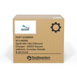 QuiQ 48V 18A Offboard Charger - EZGO Square w/Notch, Includes Handle & AC-Cord