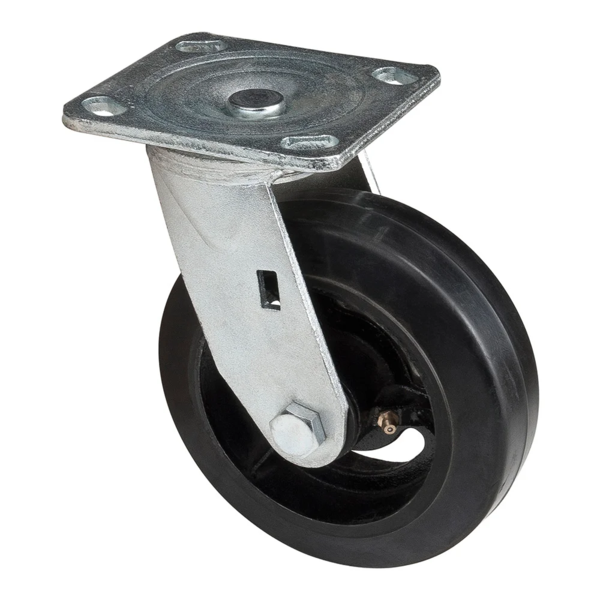 Mold-On Rubber Caster - Swivel - 6" Wheel