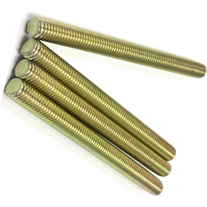 7/16" - 20 X 36" FULLY THREADED STRAIGHT ROD SAE J429 GR 8 ZINC TRIVALENT YELLOW