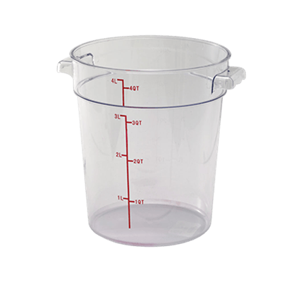 Winco PCRC-4 4Qt Polycarbonate Round Food Storage Container