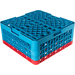 Carlisle RG25-3C410 25-Compartment Blue Glass Rack with 3 Red Ex