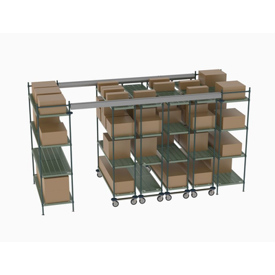 Metro TT14-E2460M1860P Top-Track Overhead Track Shelving Complete Kit for 14 ft. Spaces, 60" Wide Super Erecta Pro Shelves
