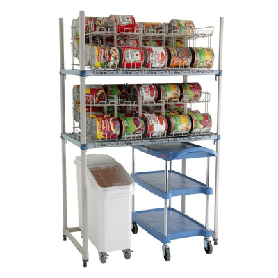 MetroMax Q MQCR244874-RU Industrial Plastic Shelving Roll Under Can Rack Unit, 24" x 36"
