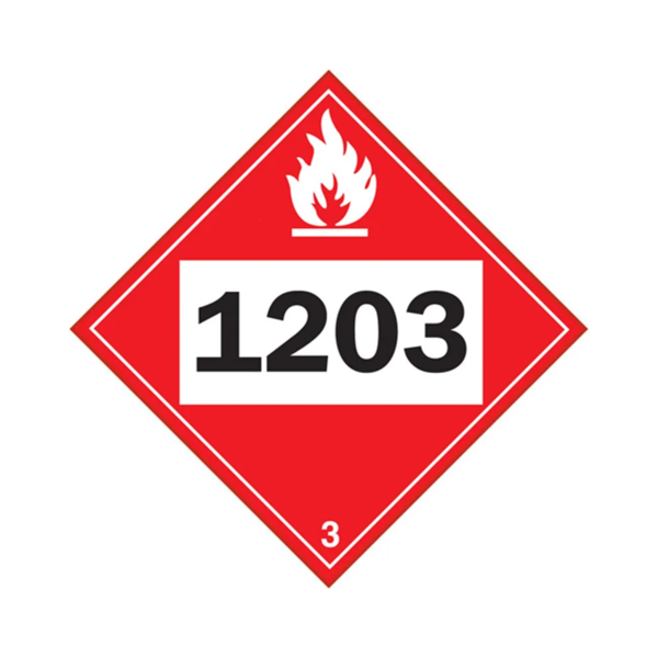 Flammable Liquid Gasoline Placard - 10-3/4" x 10-3/4" - Adhesive Vinyl - Class 3