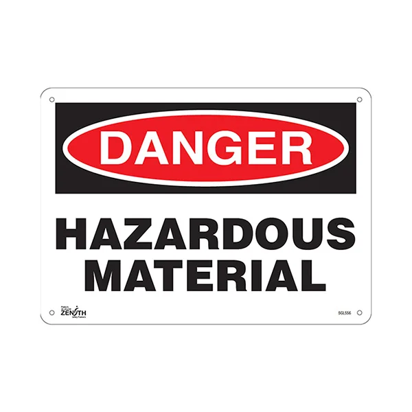 Hazardous Material Sign - 14" x 10" - Aluminum - English