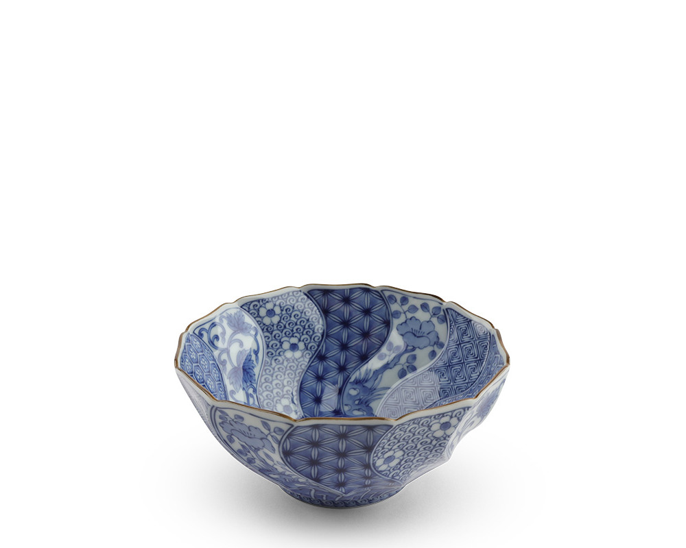 Blue & White Bowl Sometsuke 6.75"