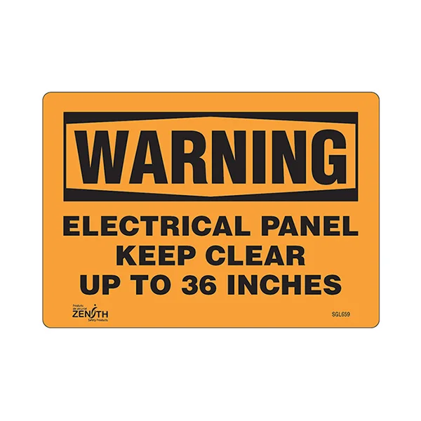 Warning Electrical Panel Sign - 10" x 7" - Vinyl - English