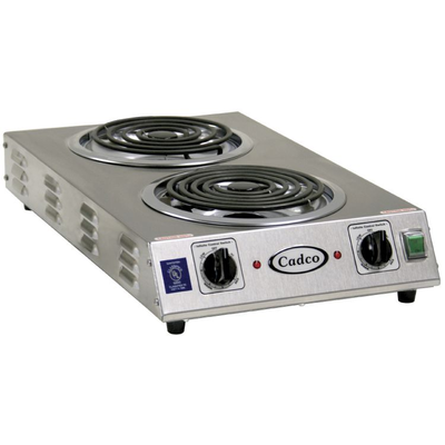 Cadco CDR-2TFB Portable Double Space Saver Hi-Power Hot Plate Co