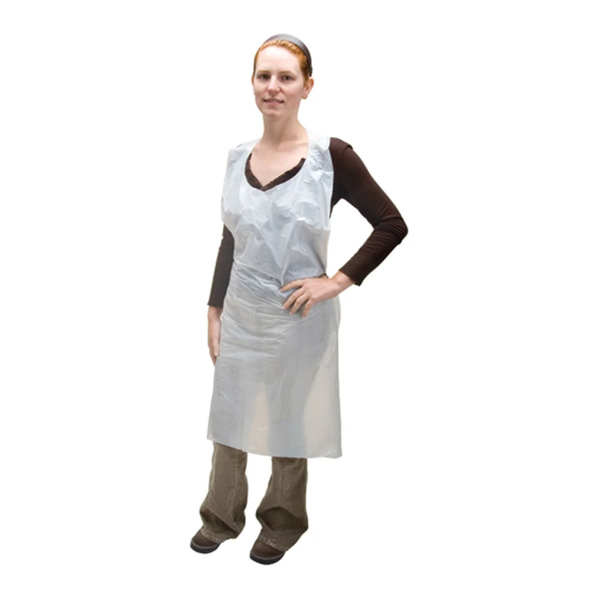 Apron - 46" x 35" - Polyethylene - White