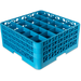 Carlisle RG25-314 25-Compartment Blue Glass Rack with 3 Blue Ext