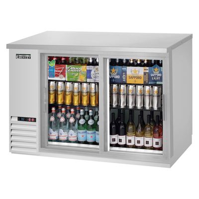 Everest EBB48G-SD-SS Back Bar Cooler Cabinet 2 Glass Sliding Doors, 115v, NSF - 13 cu. ft.