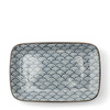 Seikaiha 6.5" X 4.25" Plate - Blue/Brown