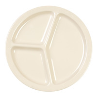 Thunder Group NS702T 10" Diameter x 3/4" Height 3-Section Compartment Plate