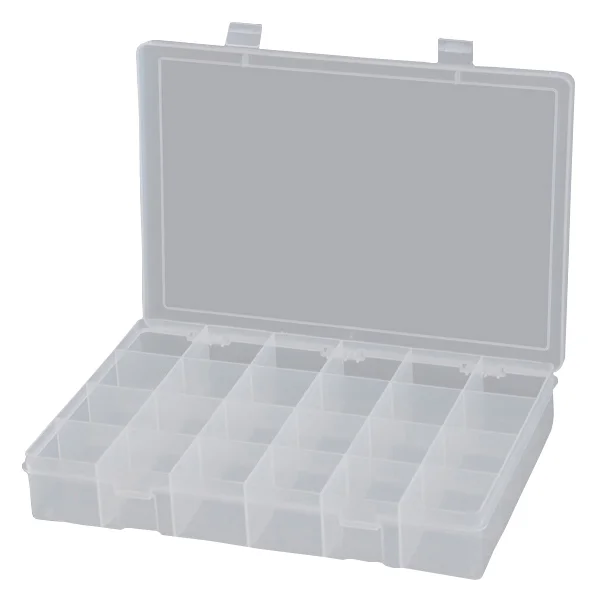 Compartment Case - Polypropylene - 13-1/8" x 9" x 2-5/16" - 24 Compartment - Clear
