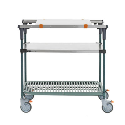 Metro MS1836-FSPR-PK1 PrepMate MultiStation 36" Prep Station with Accessory Pack 1, Solid Stainless Steel top shelf and Super Erecta Pro bottom shelf with Metroseal Green Epoxy posts