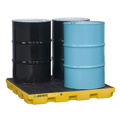 Spill Containment Platform - Low Profile - 49" x 49" x 5.5" - 49 Gallon Capacity - 4 Drum