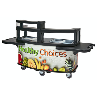 Cambro CVC75W Vending Cart with Sneeze Guard & Shelf 75"x33.5"x53"