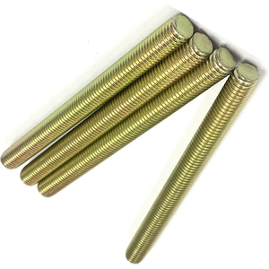 5/16" - 18 X 2" FULLY THREADED STRAIGHT ROD SAE J429 GR 8 ZINC TRIVALENT YELLOW