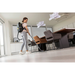 Karcher BVL 3/1 Bp vacuuming a dining room hard floor