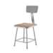 NPS 6318B NPS® 18" Heavy Duty Square Seat Steel Stool with Backr