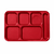 ABS Plastic 6-Compartment Tray, Red (24/Case)
