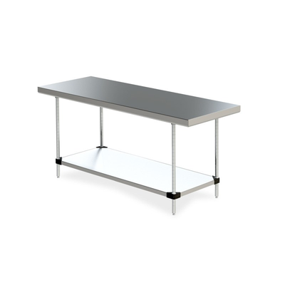 Metro WTS2436FS Space Saver Stainless Steel Stationary Worktable with Stainless Bottom Shelf, 24" x 36"