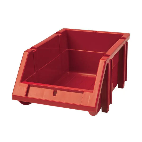 Stack & Hang Bin - Plastic - 4-13/16" x 7-1/8" x 3-3/16" - 6 lb Capacity - Red