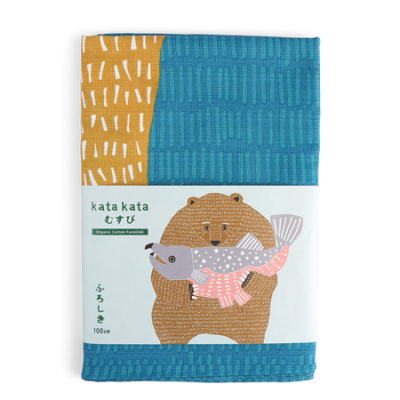 Furoshiki Bear Fish 40" Sq.