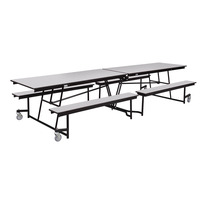 NPS® MTFB12 Mobile Cafeteria Table with Benches, 30"W x 145"D x 29"H, Rectangle