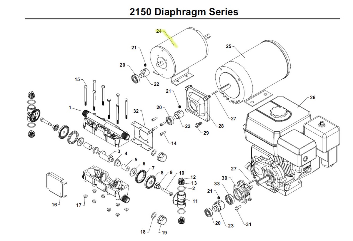 CCI Hypro 25700026 Replacement Motor for 2120 & 2150 Pump Series