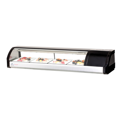Everest ESC59R 59-Inch Right Compressor Curved Glass Refrigerated Sushi Case, 2-Cubic Feet, NSF