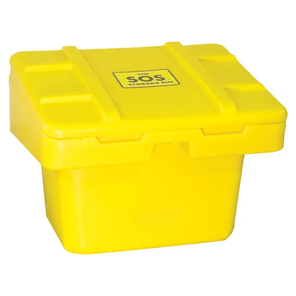 Salt & Sand Container - Polyethylene - 30" x 24" x 24" - 5.5 cu ft - With Hasp - Yellow