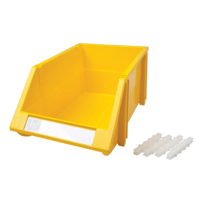 Stack & Hang Bin - Plastic - 8-3/16" x 14" x 6-3/16" - 40 lb Capacity - Yellow