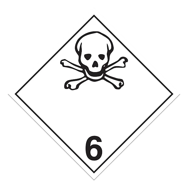 Toxic Materials Placard - 10-3/4" x 10-3/4" - Plastic - Class 6.1