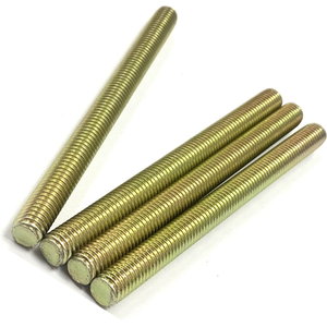 1 1/4" - 7 X 72" FULLY THREADED STRAIGHT ROD SAE J429 GR 8 ZINC TRIVALENT YELLOW
