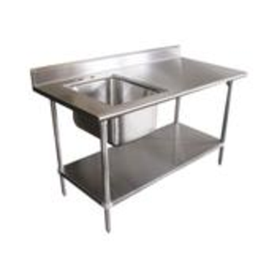 Advance Tabco KMS-11B-306L-X Stainless Steel Work Table with Sink