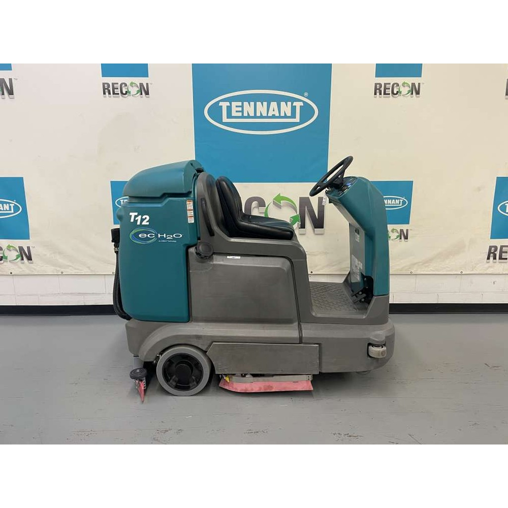Reconditioned Tennant T12 Compact Rider Scrubber, 32" Cylindrical, 2018, 1,530 Hrs