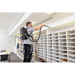 Karcher BVL 3/1 Bp vacuuming high office shelves from a ladder