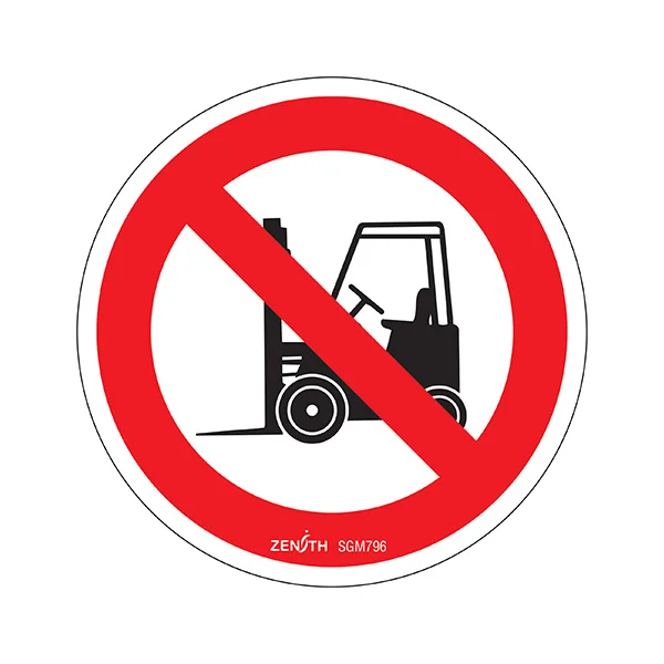 No Forklifts Sign - 6" x 6" - Vinyl - Pictogram